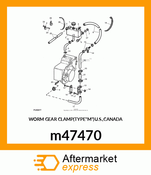 WORM GEAR CLAMP(TYPE"M")U.S.,CANADA m47470