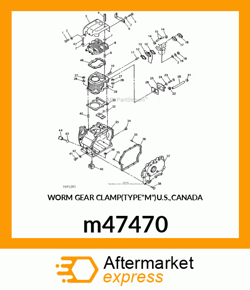 WORM GEAR CLAMP(TYPE"M")U.S.,CANADA m47470