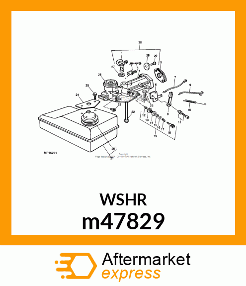 WASHER, THROTTLE SHAFT FELT m47829