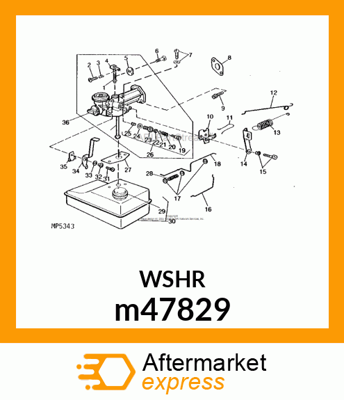 WASHER, THROTTLE SHAFT FELT m47829