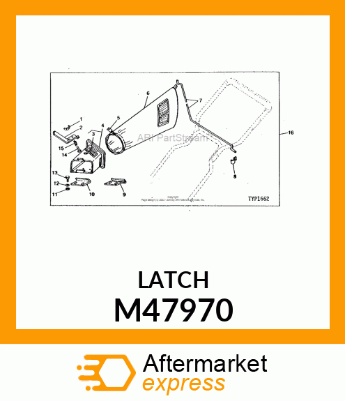 Latch - TOE GUARD LATCH-18 INCH (Part is Obsolete) M47970