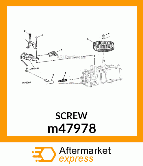 SCREW, ARMATURE amp; GOV. BLADE MTG. m47978