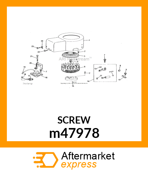 SCREW, ARMATURE amp; GOV. BLADE MTG. m47978