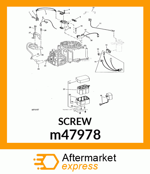 SCREW, ARMATURE amp; GOV. BLADE MTG. m47978