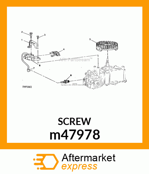 SCREW, ARMATURE amp; GOV. BLADE MTG. m47978