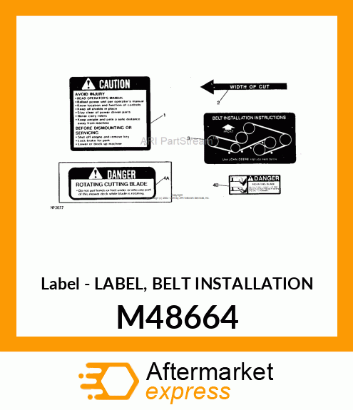 Label - LABEL, BELT INSTALLATION M48664