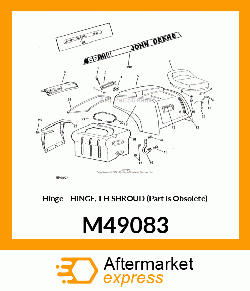 Hinge - HINGE, LH SHROUD (Part is Obsolete) M49083