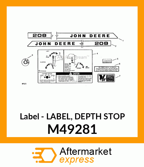 Label - LABEL, DEPTH STOP M49281