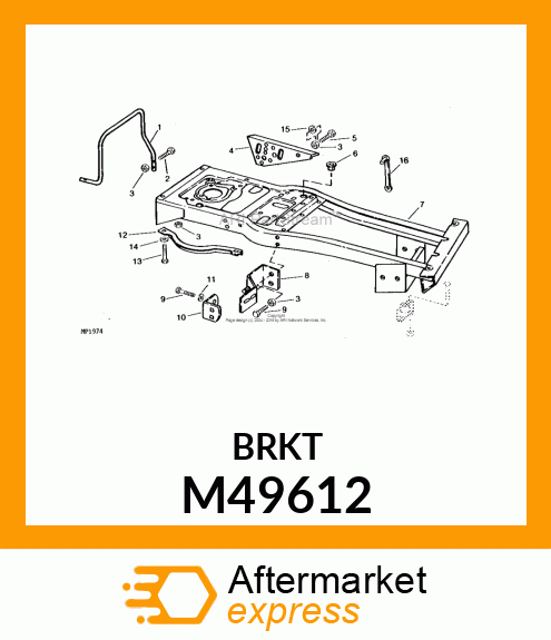 Angle - SHROUD HINGE BRACKET (Part is Obsolete) M49612