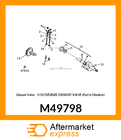 Exhaust Valve - 1/32 OVERSIZE EXHAUST VALVE (Part is Obsolete) M49798