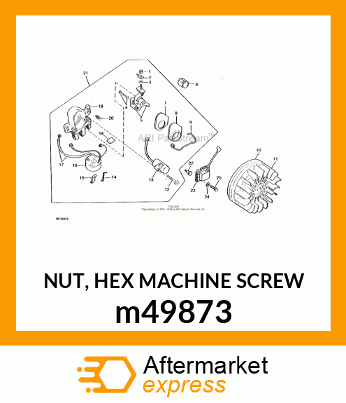 NUT, HEX MACHINE SCREW m49873