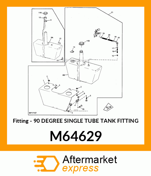 Fitting - 90 DEGREE SINGLE TUBE TANK FITTING M64629