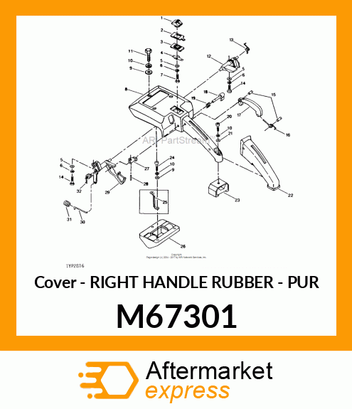 Cover - RIGHT HANDLE RUBBER - PUR M67301