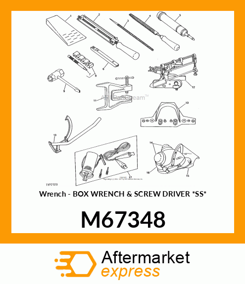 Wrench - BOX WRENCH & SCREW DRIVER *SS* M67348