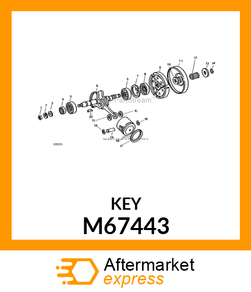 Shaft Key - CRANKSHAFT KEY - PUR M67443