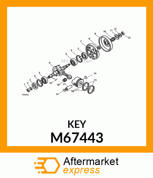 Shaft Key - CRANKSHAFT KEY - PUR M67443