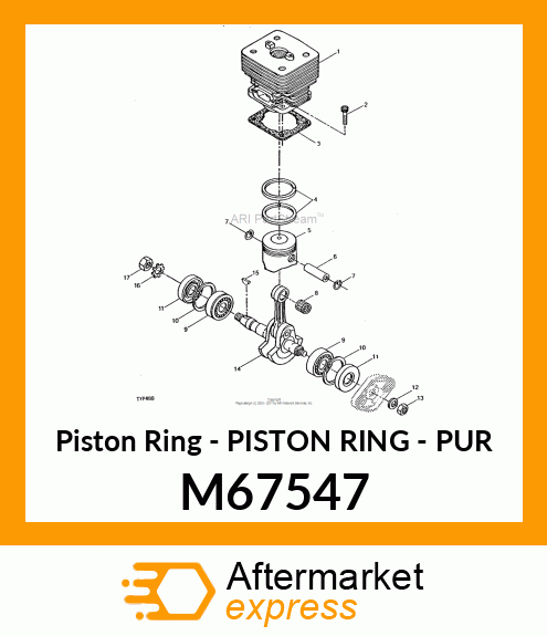 Piston Ring - PISTON RING - PUR M67547