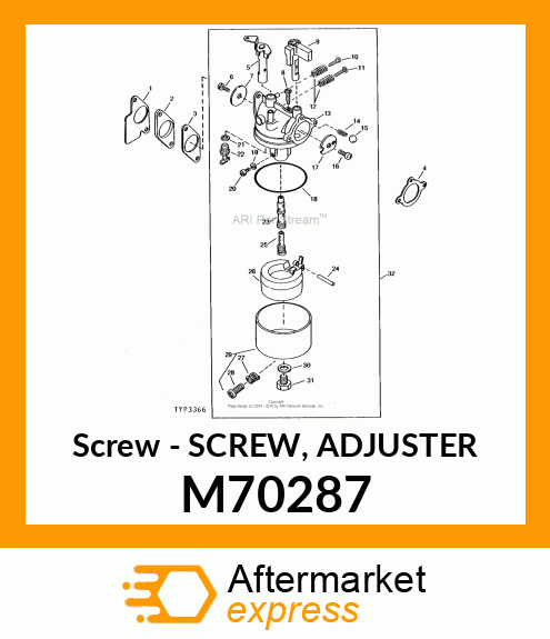 Screw - SCREW, ADJUSTER M70287