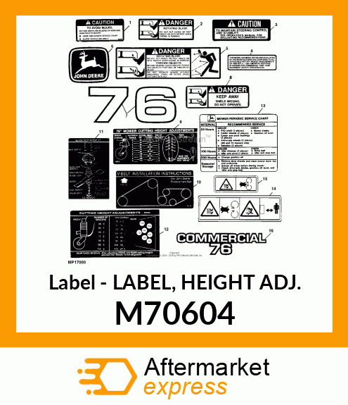 Label - LABEL, HEIGHT ADJ. M70604