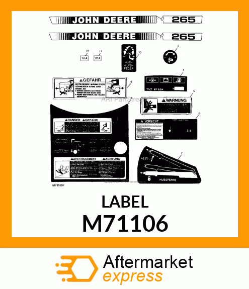 Label - LABEL, DASH PANEL M71106