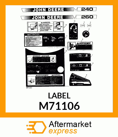 Label - LABEL, DASH PANEL M71106