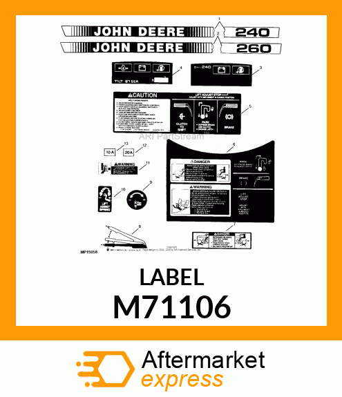 Label - LABEL, DASH PANEL M71106