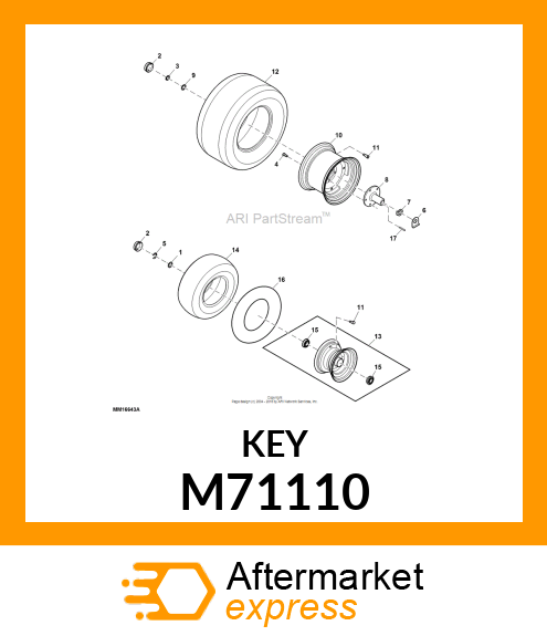 SHAFT KEY, KEY M71110