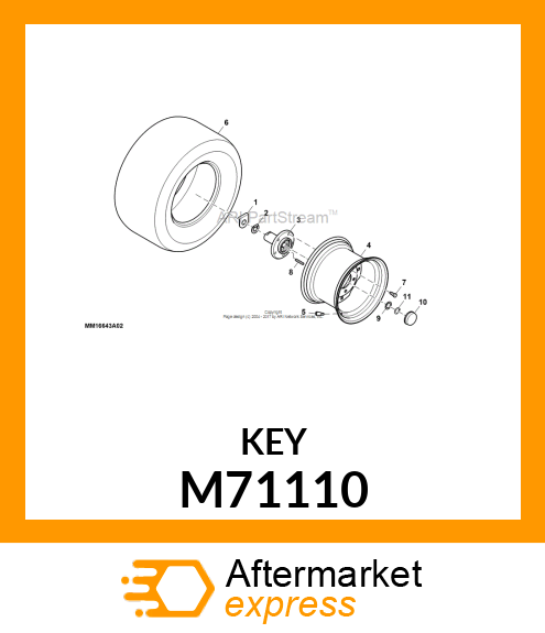 SHAFT KEY, KEY M71110