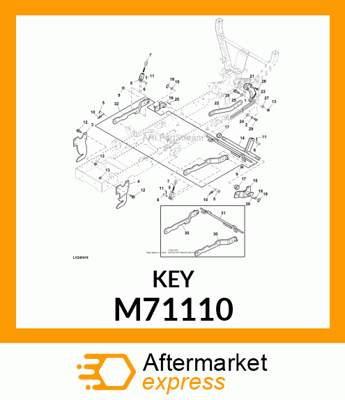 SHAFT KEY, KEY M71110