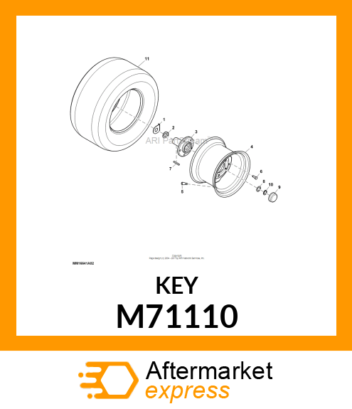 SHAFT KEY, KEY M71110