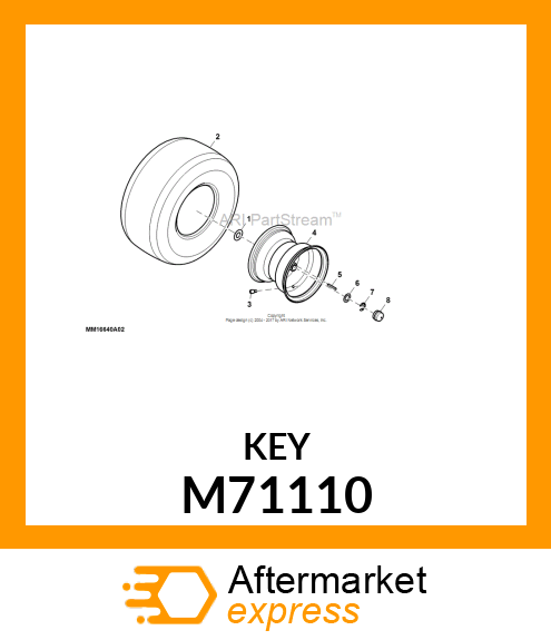 SHAFT KEY, KEY M71110