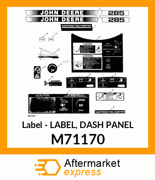 Label - LABEL, DASH PANEL M71170