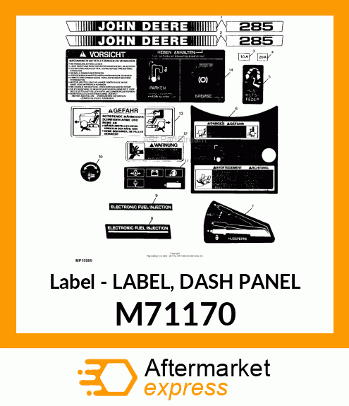 Label - LABEL, DASH PANEL M71170