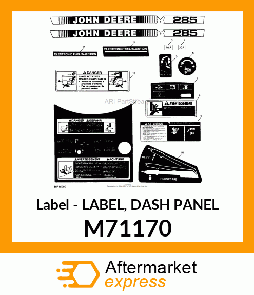 Label - LABEL, DASH PANEL M71170