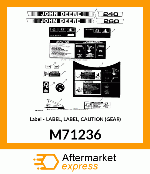 Label - LABEL, LABEL, CAUTION (GEAR) M71236