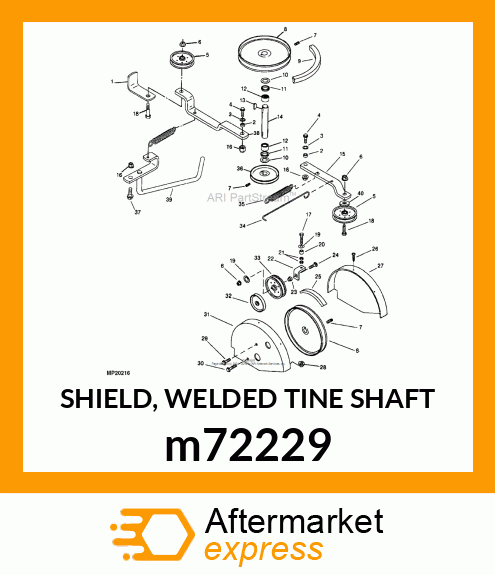 SHIELD, WELDED TINE SHAFT m72229