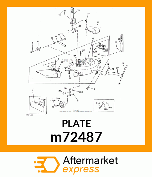 PLATE, PLATE, MULCHER M72487 PAINT m72487