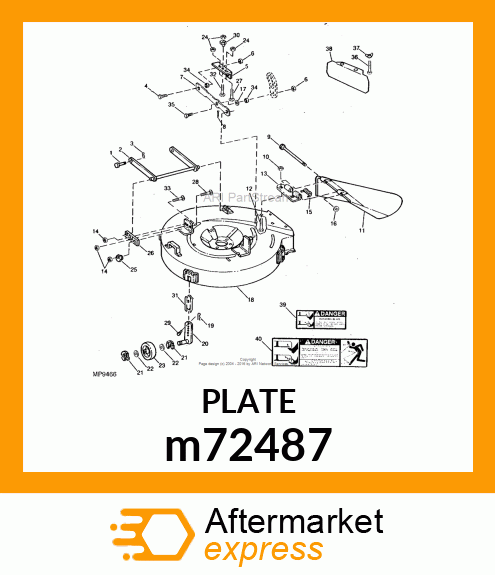 PLATE, PLATE, MULCHER M72487 PAINT m72487