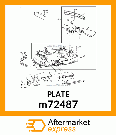 PLATE, PLATE, MULCHER M72487 PAINT m72487