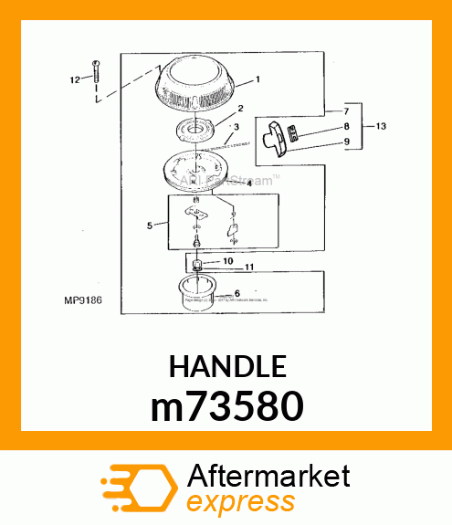 GRIP,RECOIL STARTER W/O GRIP CAP m73580