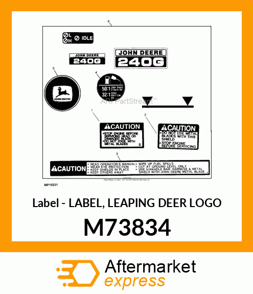 Label - LABEL, LEAPING DEER LOGO M73834