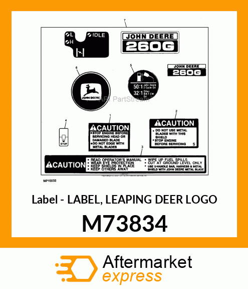 Label - LABEL, LEAPING DEER LOGO M73834