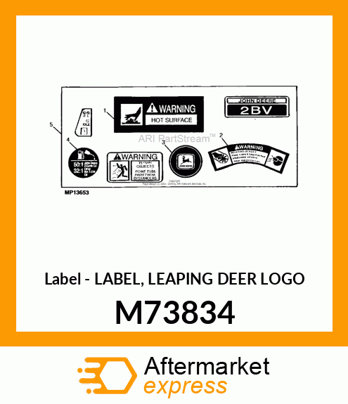 Label - LABEL, LEAPING DEER LOGO M73834