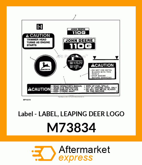 Label - LABEL, LEAPING DEER LOGO M73834