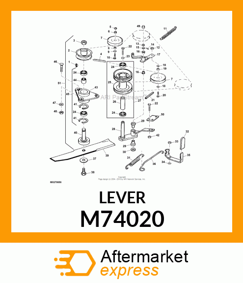 Lever - LEVER, SPRING TENSIONING M74020