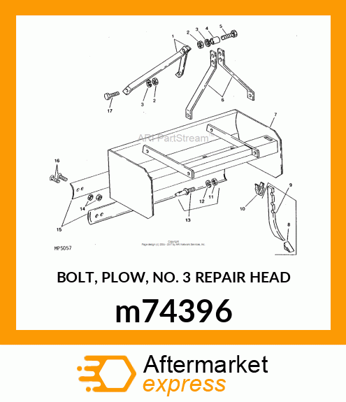 BOLT, PLOW, NO. 3 REPAIR HEAD m74396