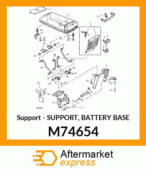 Support - SUPPORT, BATTERY BASE M74654