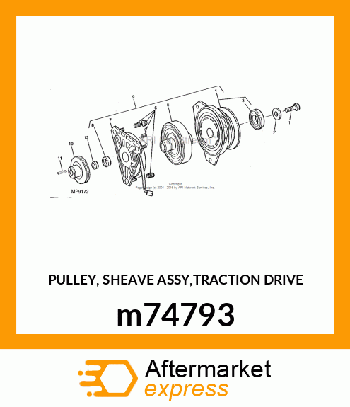 PULLEY, SHEAVE ASSY,TRACTION DRIVE m74793