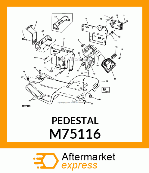 Pedestal - PEDESTAL SIDE, RH M75116