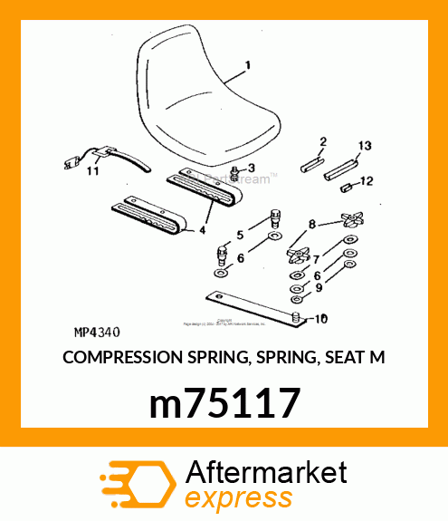 COMPRESSION SPRING, SPRING, SEAT M m75117